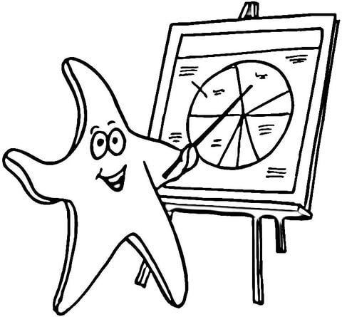 Starfish Teacher  Coloring Page